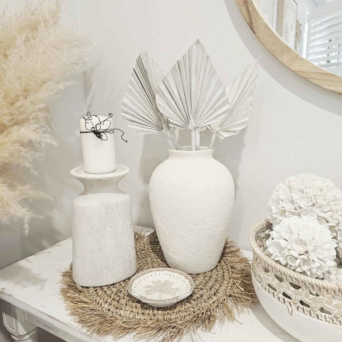 Preserved Palm Leaf Set of 5 | Spade | White