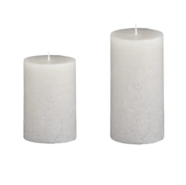 Textured Pillar Candle | Unscented White