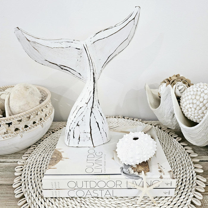 Swaying Whale Tail | White | Large | Back Soon