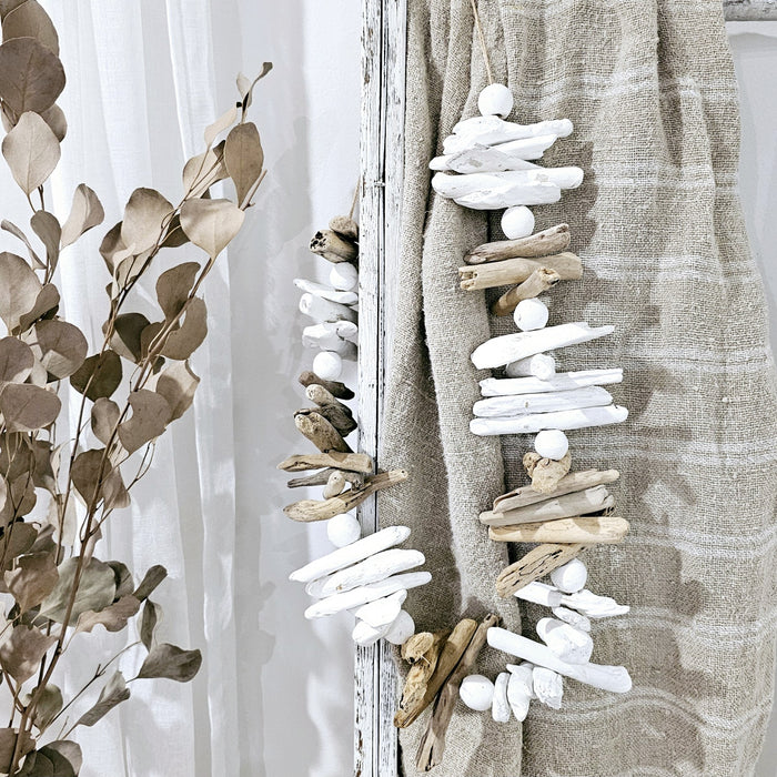 Beachside Driftwood Necklace | White + Natural | Wall Art