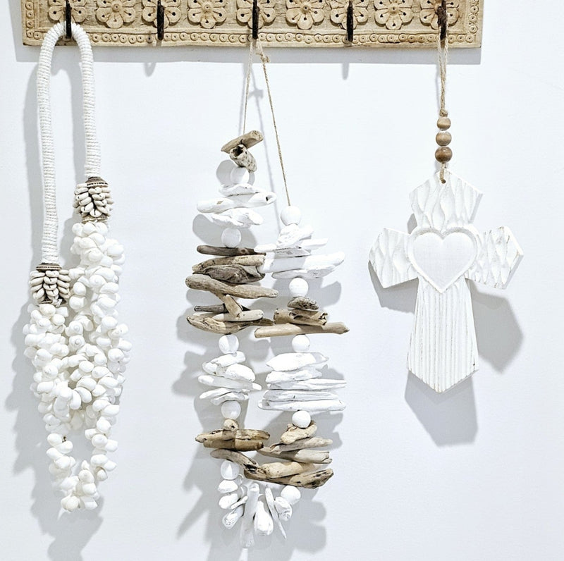 Beachside Driftwood Necklace | White + Natural | Wall Art