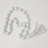 Hand Rolled Clay Bead White Tassel.
