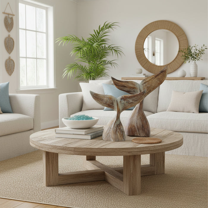 Wooden Whale Tail Natural Balinese Handcrafted decor for australian beach houses