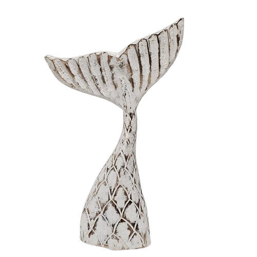 Rustic Carved Mermaid Tail | Extra Large