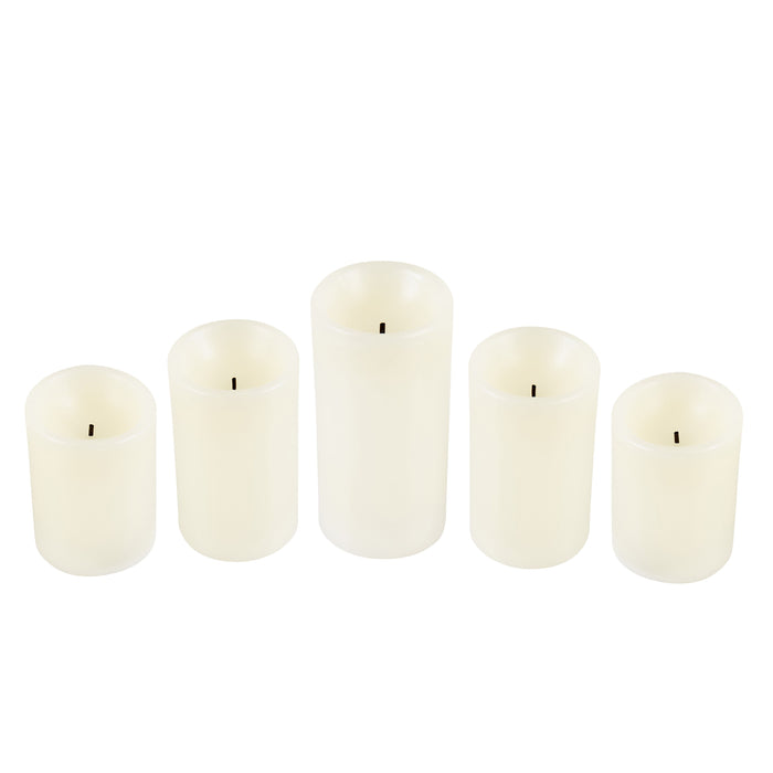 Luxe LED Flameless Pillar Candle Set of 5 | White