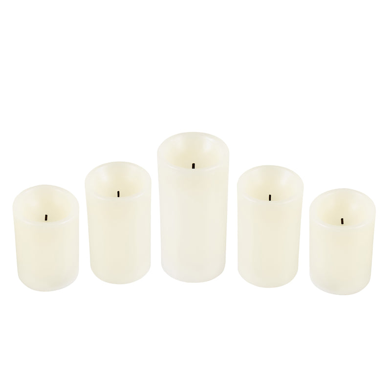 Luxe LED Flameless Pillar Candle Set of 5 | White