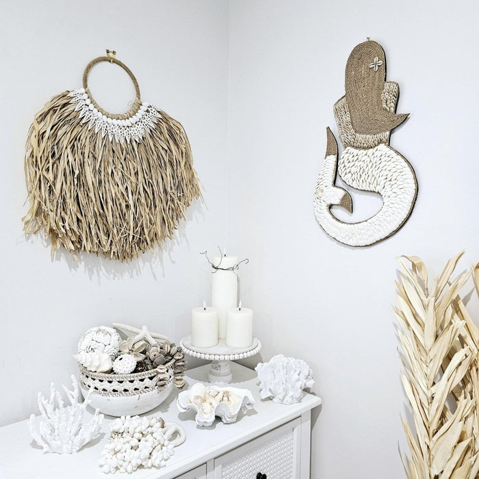 Ariel Mermaid Shell Wall Hanging. - Luxe Coastal Home