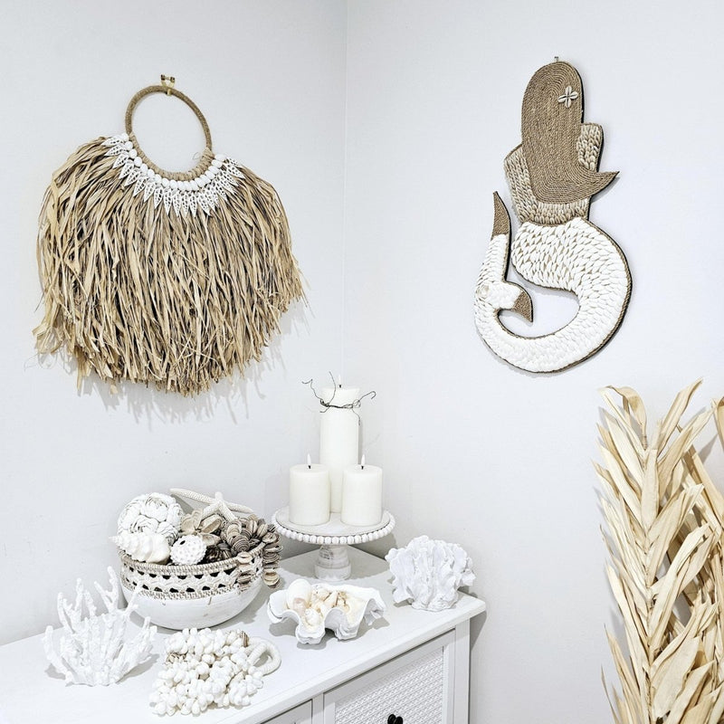 Ariel Mermaid Shell Wall Hanging. - Luxe Coastal Home