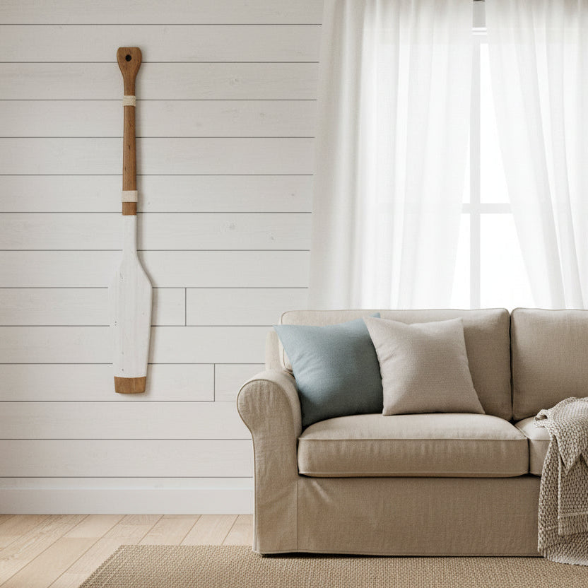 Reclaimed Wooden Oar | White