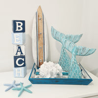 BEACH Wooden Block Word Art | Blue