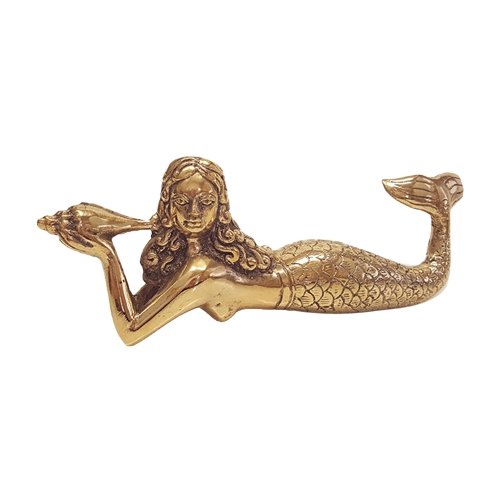 Brass Mermaid Figurine. - Luxe Coastal Home