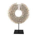 Cowrie Shell Hoop Necklace on Stand - Luxe Coastal Home