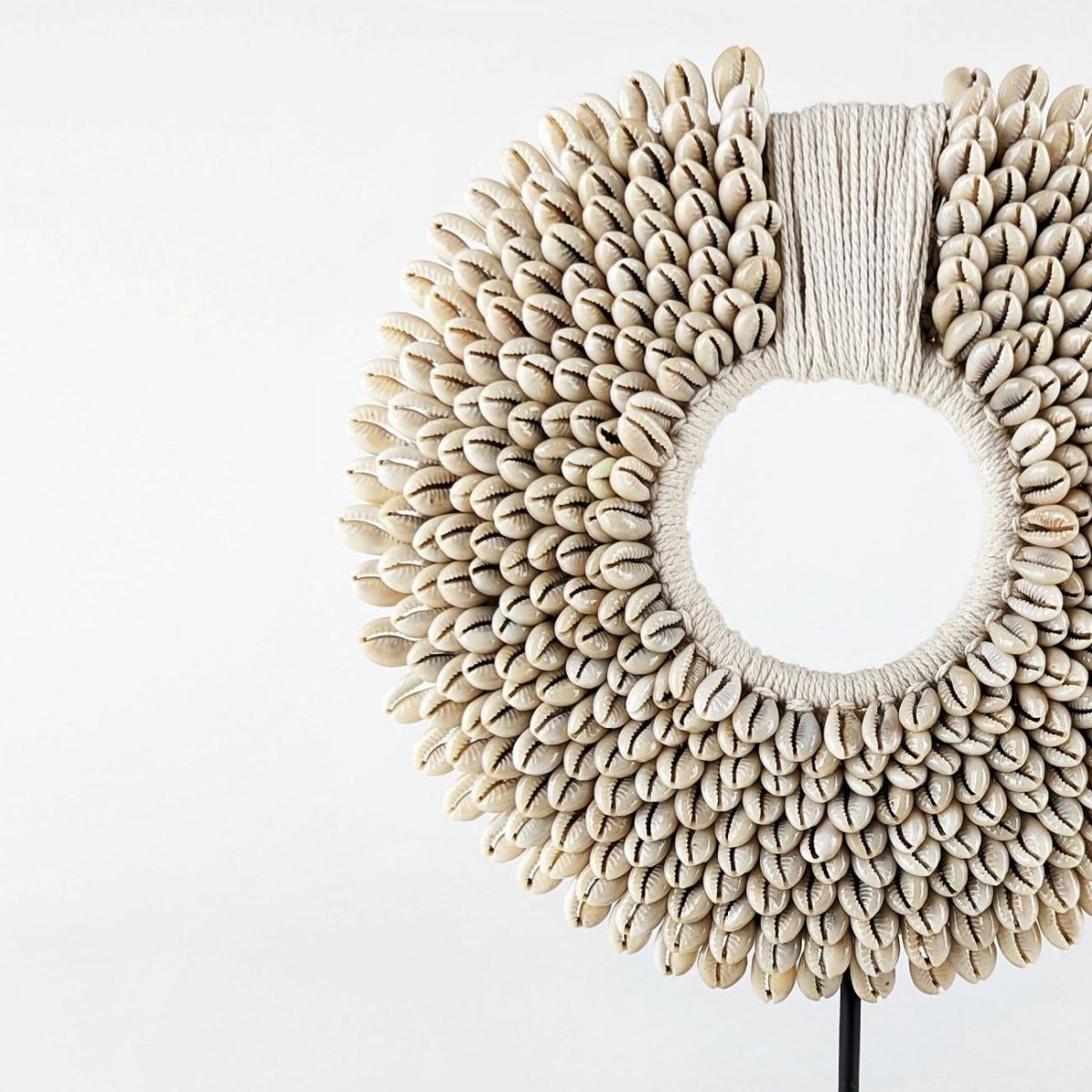 Cowrie Shell Hoop Necklace on Stand - Luxe Coastal Home