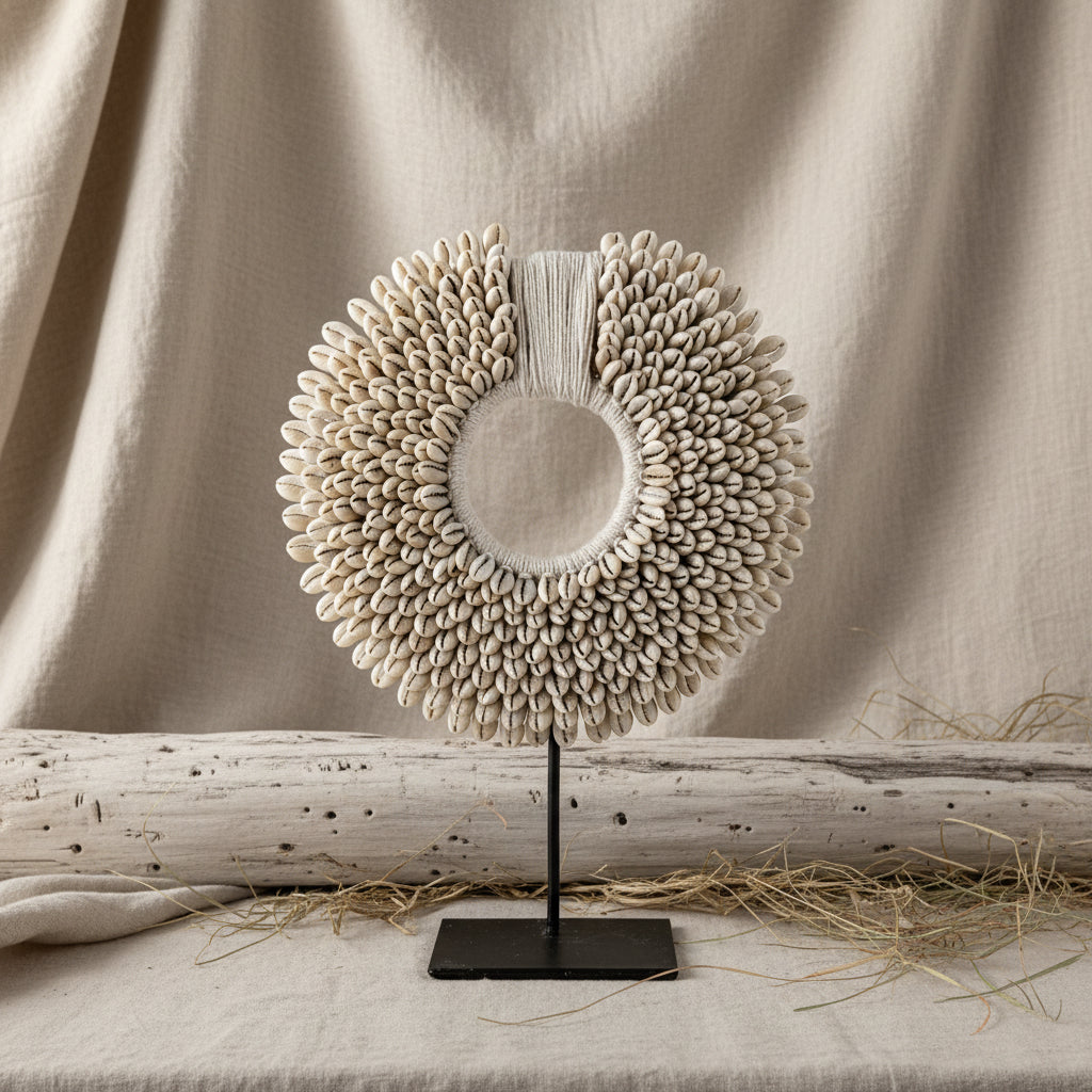 Papua Cowrie Shell Hoop Decorative Necklace