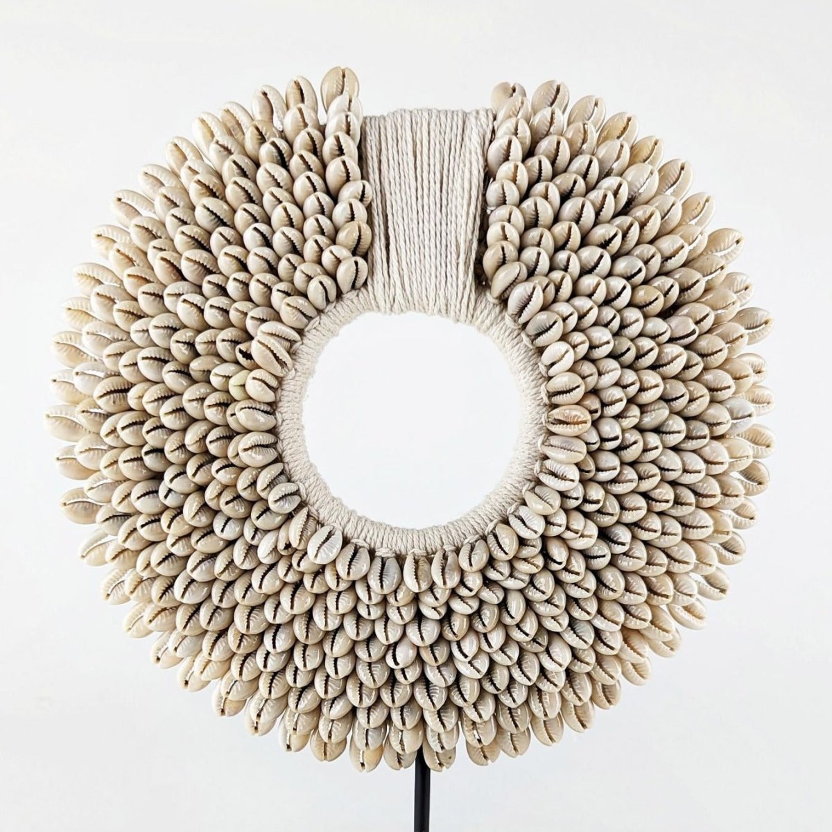 Cowrie Shell Hoop Necklace on Stand - Luxe Coastal Home
