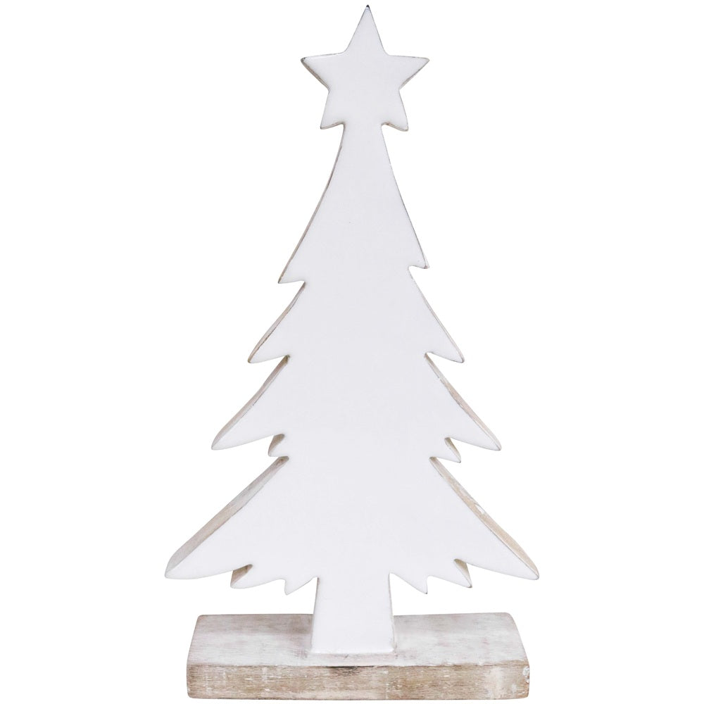 Rustic White Wooden Christmas Tree