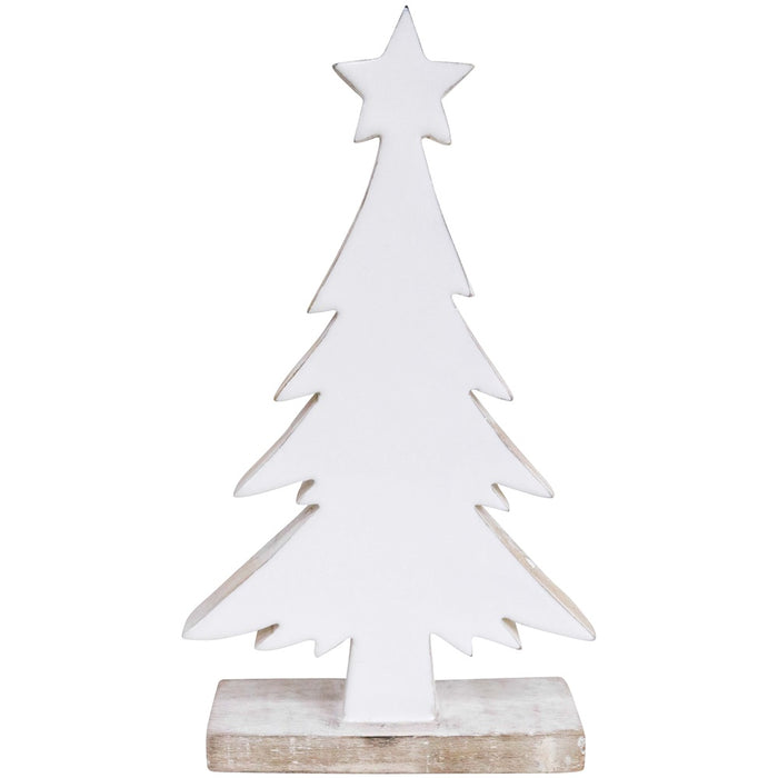 Rustic White Wooden Christmas Tree