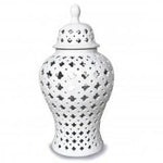 Hamptons Lace Ginger Jar Round 32 cm - Luxe Coastal Home