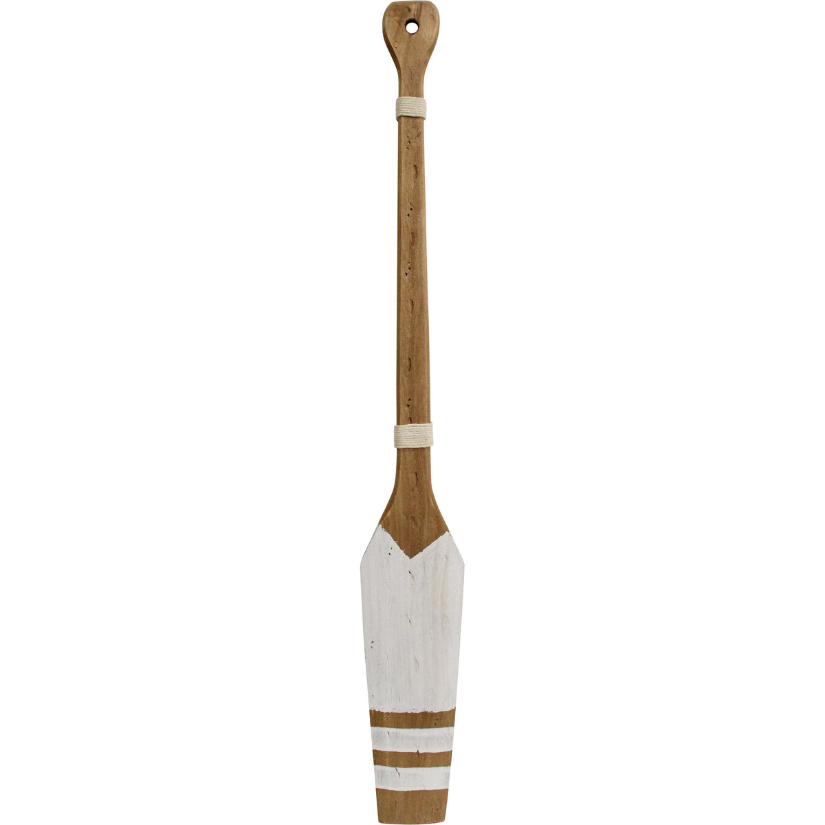 Triple Stripe Wooden Oar | White