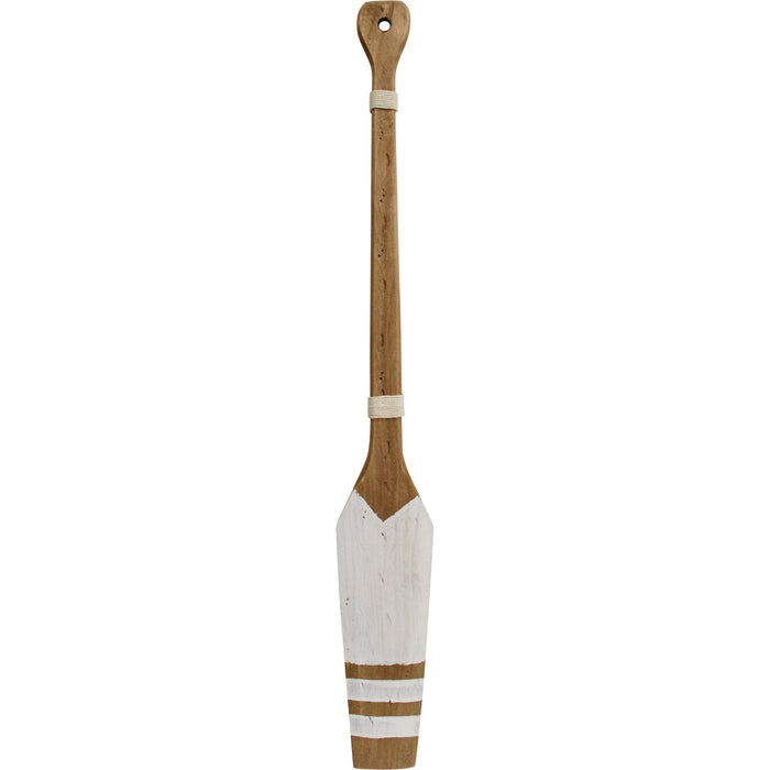Triple Stripe Wooden Oar | White
