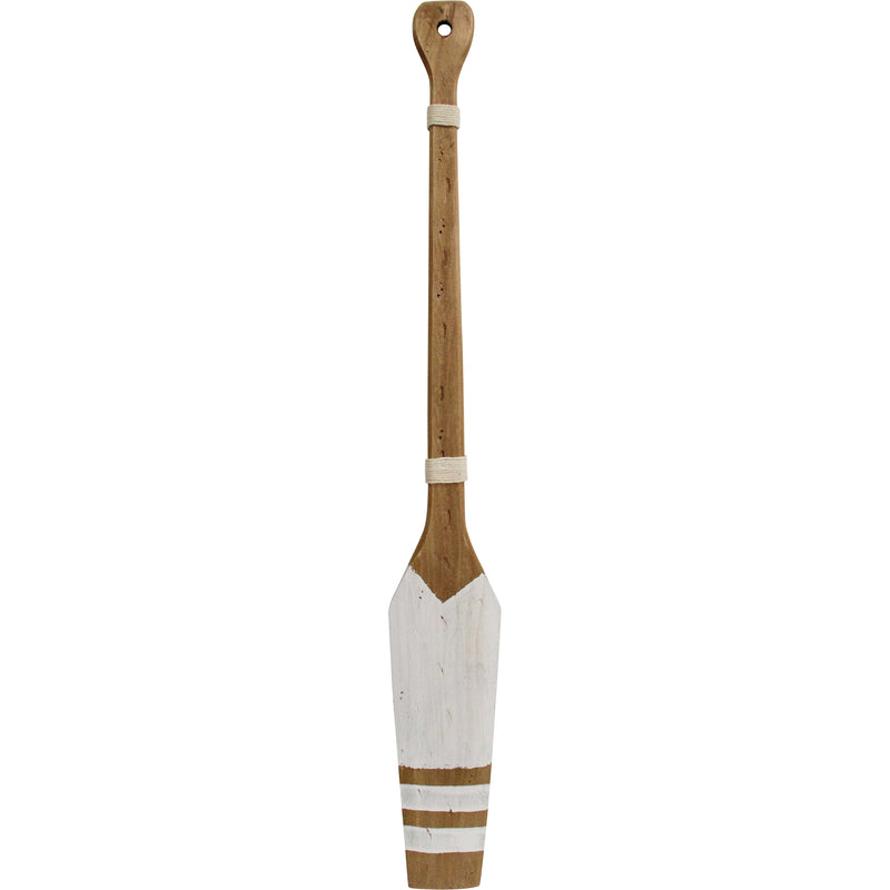 Triple Stripe Wooden Oar | White