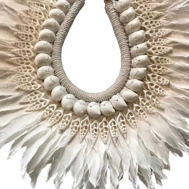 Kiely Feather + Shell Decorative Necklace | Pre Order