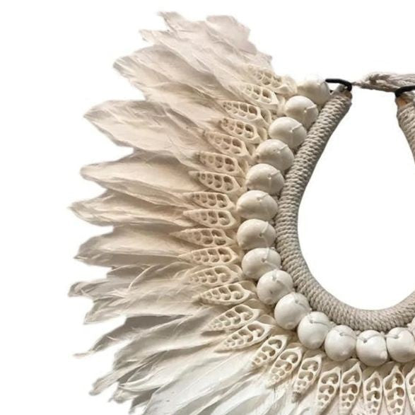 Kiely Feather + Shell Decorative Necklace | Pre Order