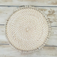 Rattan & Shell Place Mat Whitewash. - Luxe Coastal Home