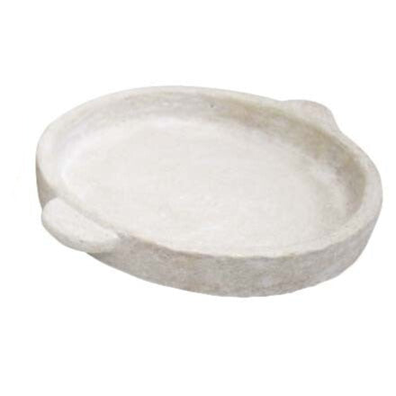round concrete decorative tray white
