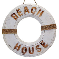 Rustic Wooden Life Buoy. - Luxe Coastal Home