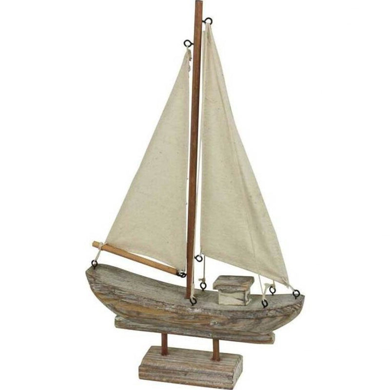 Rustic Wooden Sailing Boat - Luxe Coastal Home