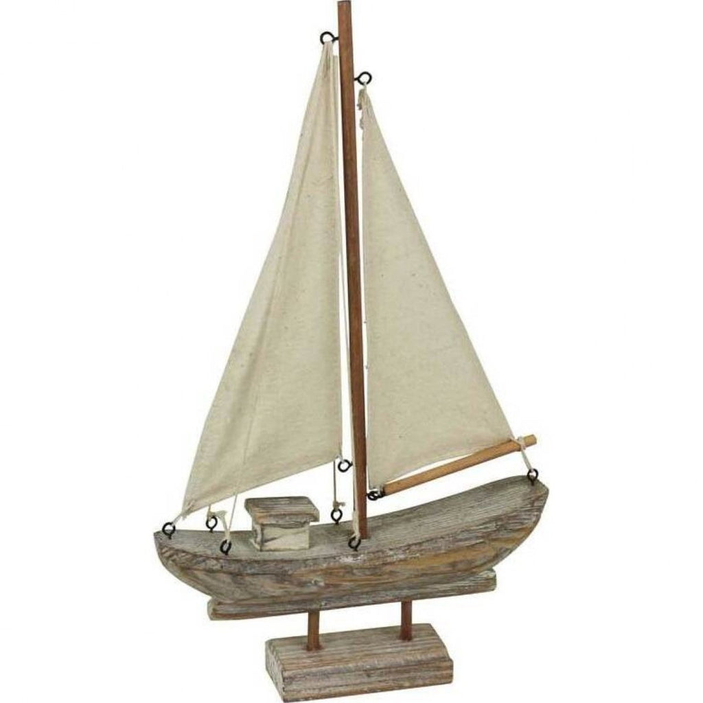 Rustic Wooden Sailing Boat - Luxe Coastal Home