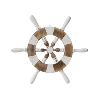 Rustic Wooden Ships Wheel - Luxe Coastal Home