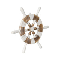 Rustic Wooden Ships Wheel - Luxe Coastal Home