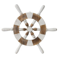 Rustic Wooden Ships Wheel - Luxe Coastal Home