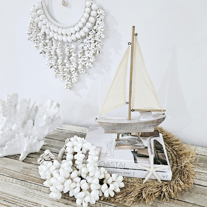 rustic wooden decorative sailing boat
