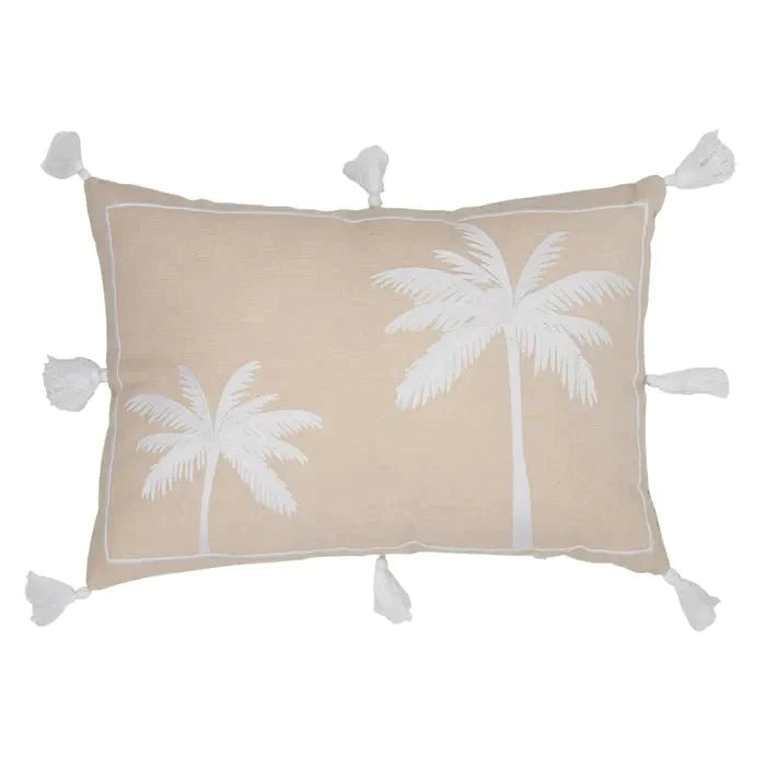 Tidal Palm Tree Cushion - Luxe Coastal Home
