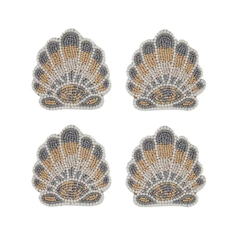 Beaded Clam Shell Coasters