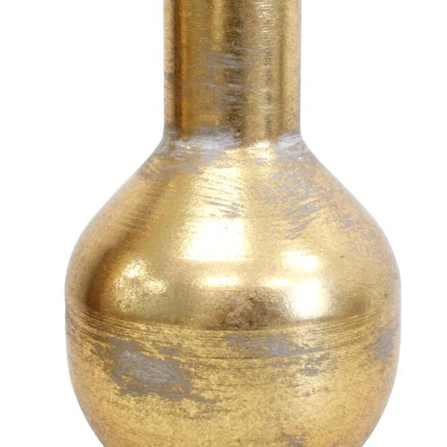 weathered gold metal vase