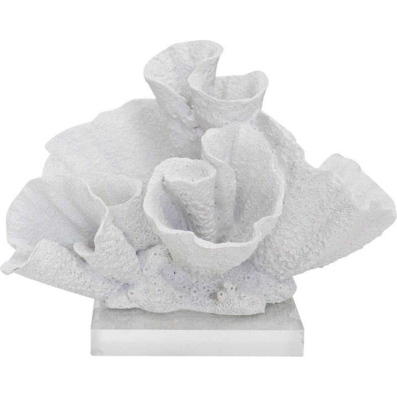 Artificial Wave Coral Sculpture White - Luxe Coastal Home