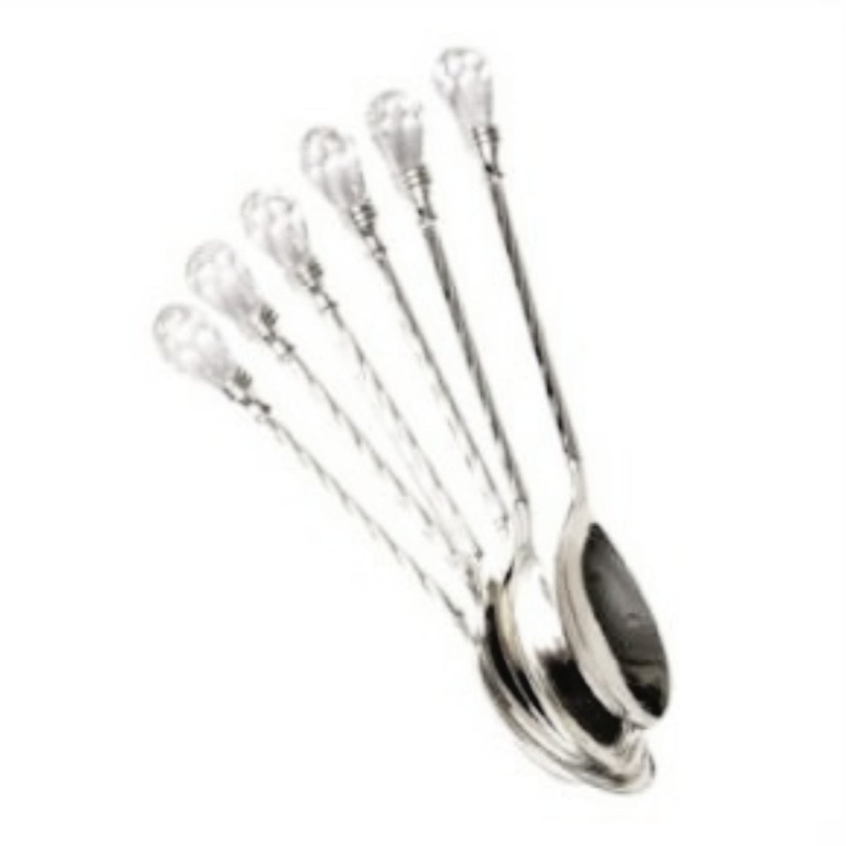 Dome Crystal Handle Silver Teaspoon Set of 2. - Luxe Coastal Home