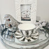Dome Crystal Handle Silver Teaspoon Set of 2. - Luxe Coastal Home