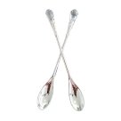 Dome Crystal Handle Silver Teaspoon Set of 2. - Luxe Coastal Home