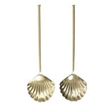 Gold Clam Shell Salad Servers. - Luxe Coastal Home