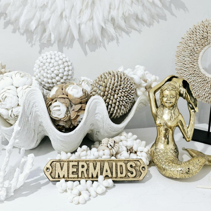 Gold Mermaids Door Sign. - Luxe Coastal Home