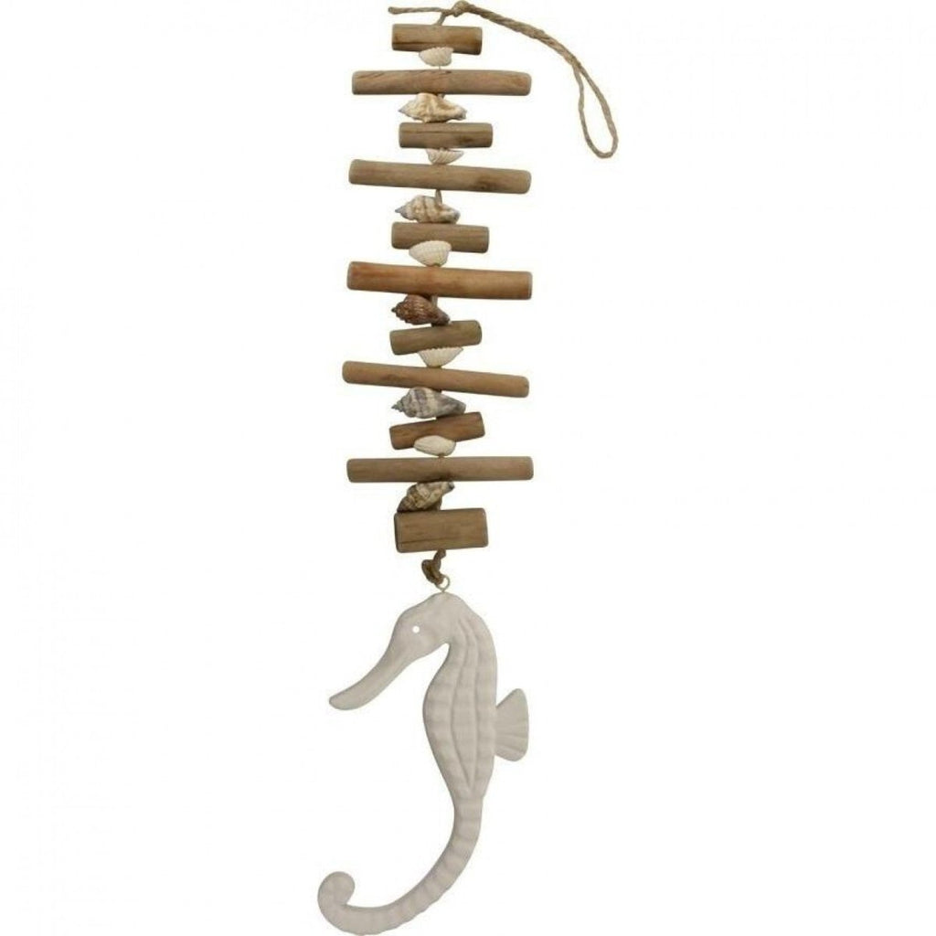 Hanging Seahorse Driftwood Garland - Luxe Coastal Home