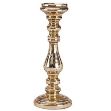 Luxe Gold Pillar Candle Holder Round Base - Luxe Coastal Home