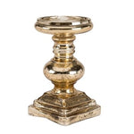 Luxe Gold Pillar Candle Holder Square Base - Luxe Coastal Home