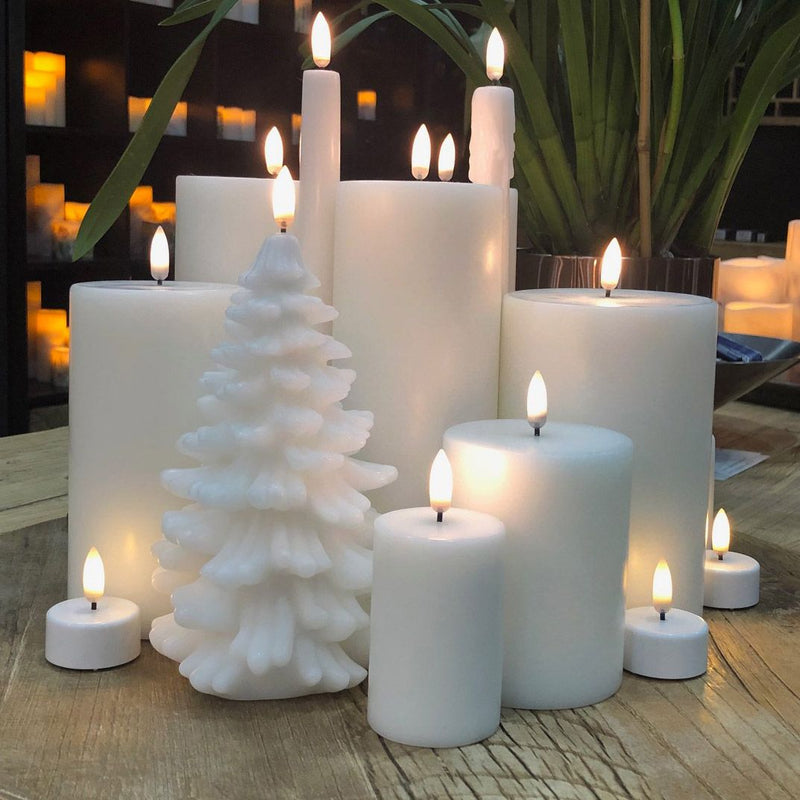 Luxe Pillar Flameless Candle Nordic White 10 cm x 15 cm - Luxe Coastal Home