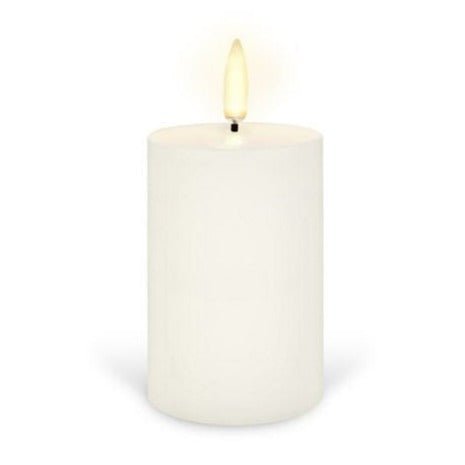 Luxe Pillar Flameless Candle Nordic White 5 cm x 8 cm. - Luxe Coastal Home